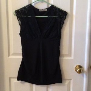 Trixxi, Black, Tank with lace (see pic), Large